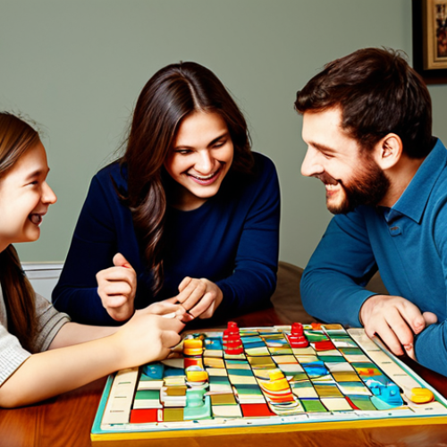 The Joy of Board Games**

"A warm, inviting scene of a family fully clothed in modest, everyday attire gathered around a wooden table, playing a board game with colorful pieces, safe for work, appropriate content, professional family-friendly setting, cozy living room backdrop with soft lighting, perfect anatomy, correct proportions, natural pose, well-formed hands, proper finger count, natural body proportions."

**