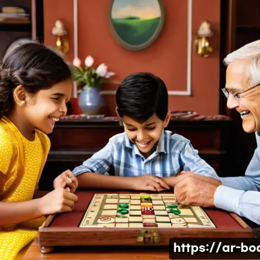 보드게임 수리 키트 - **Prompt:** A warm and cozy family gathering, with a diverse group of adults and children (all modes...